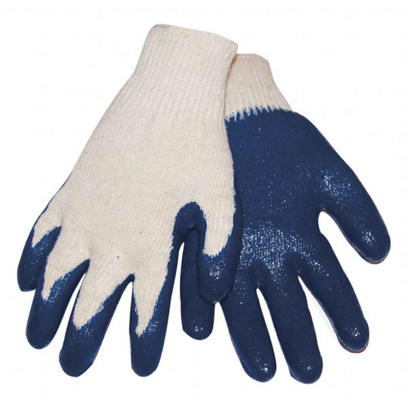 Tillman 1538 Economy String Knit Blue Latex Coated Glove, Large, 12 pack
