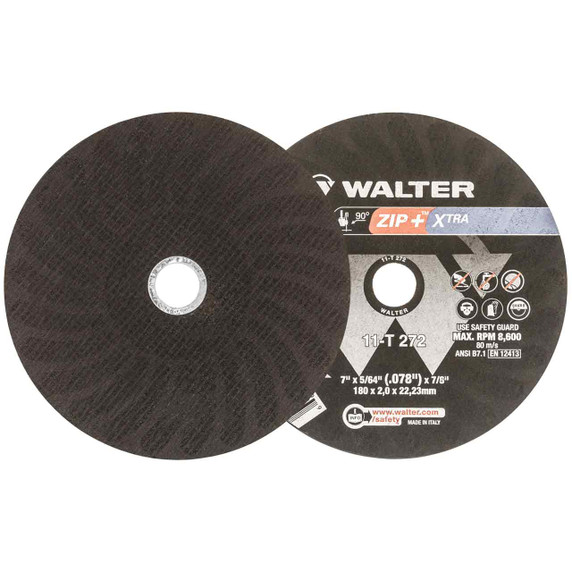 Walter 11T272 7x5/64x7/8 ZIP+ XTRA Heavy Duty Cut-Off Wheels Type 1 Grit A30, 25 pack