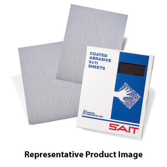 United Abrasives SAIT 84285 Blue Line 9x11 4S Premium Stearate Aluminum Oxide Hand Sanding Sheets 120C Grit, 100 pack