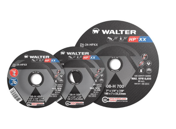 Walter 08H500 5x1/4x7/8 HP XX - High Performance Grinding Wheels Type 27, 25 pack