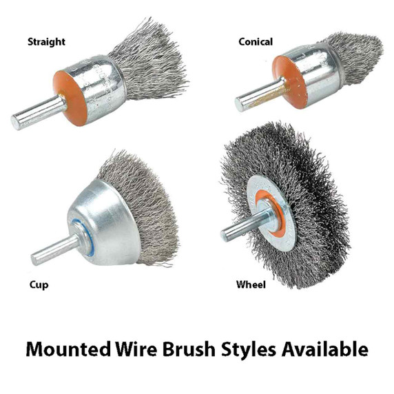 Walter 13C110 1-3/8x1/4 Mounted Wire Brush .008 Wheel with Crimped Wire for Steel