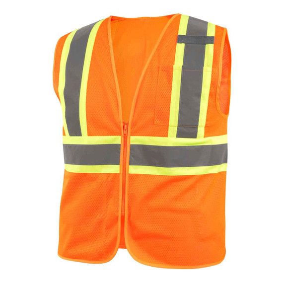 Black Stallion VS2022 ANSI Class 2 Two-Tone Hi-Vis Safety Vest, Orange, 5X-Large