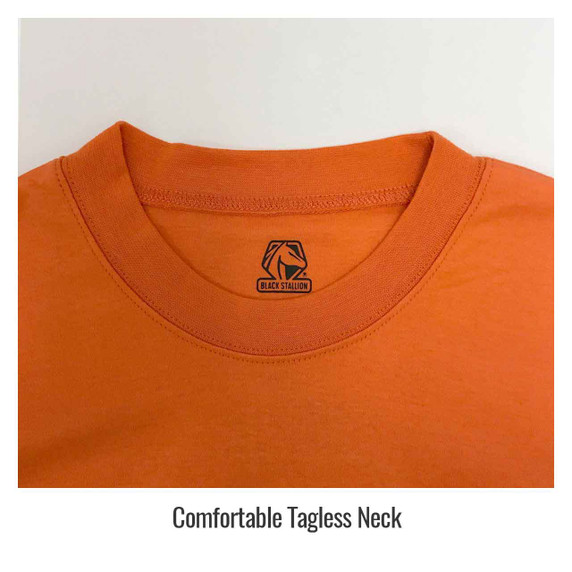 Black Stallion TF2511 NFPA 2112 & NFPA 70E FR Cotton Long Sleeve T-Shirt with Reflective Tape, Orange, Small