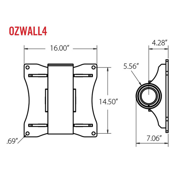OZ Wall Base for OZ2500DAV Steel Davit Cranes, OZWALL4