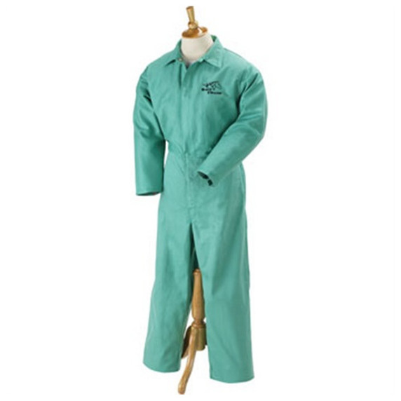 Black Stallion F9-32CA/PT Flame-Resistant 9 oz Cotton Coverall, Green, 2X-Large