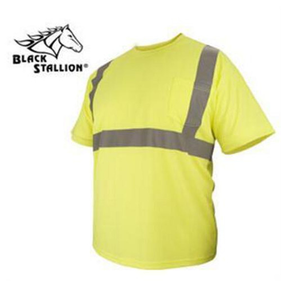 Black Stallion SVY250 Poly/Mesh Hi-Vis short sleeve T-Shirt w/ Reflectives, 4X-Large