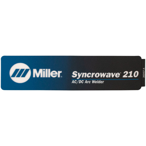 Miller 260457 Label, Miller Syncrowave 210