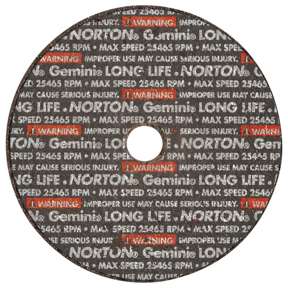 Norton 66243510653 3x1/8x3/8 In. Gemini AO Small Diameter Reinforced Cut-Off Wheels, Long Life, Type 01/41, 36 Grit, 25 pack
