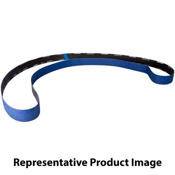 Norton 78072750008 2x132” BlueFire R884P Zirconia Alumina Cloth Narrow Backstand Belts, 80 Grit, Coarse, 10 pack