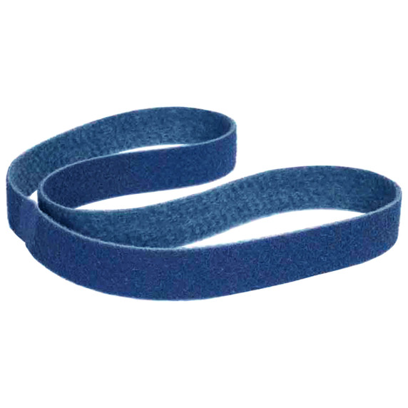 Norton 66623333547 4x132" Bear-Tex Rapid Prep Aluminum Oxide Non-Woven Narrow Backstand Belt, Very Fine Grit, Blue, 2 pack