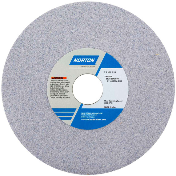 Norton 66253288776 7x1/2x1-1/4 In. 32A AO Type 01 Toolroom Wheel, 32A46-IVBE, 46 Grit