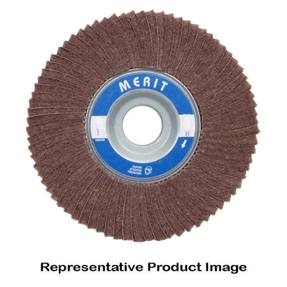 Norton 8834126025 4x2x5/8 In. Merit AO Very Fine Grit Arbor Hole Mount Non-Woven Interleaf Flap Wheels, 60 Grit, 10 pack