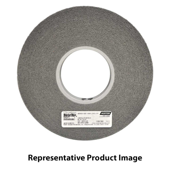Norton 66261018673 8x1x3 In. Bear-Tex Series 1000 Silicon Carbide Medium Grit Non-Woven Convolute Wheels, Density 8, 3 pack