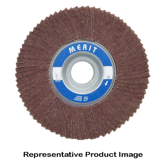 Norton 8834139024 3x2x3/8 In. Merit AO Very Fine Grit Arbor Hole Mount Non-Woven Interleaf Flap Wheels, 320 Grit, 10 pack