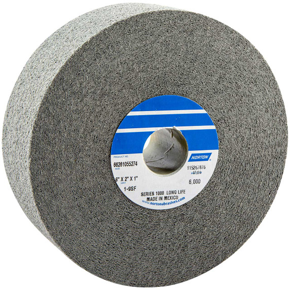 Norton 66261055274 6x2x1 In. Bear-Tex Series 1000 Silicon Carbide Fine Grit Non-Woven Convolute Wheels, Density 9, 2 pack