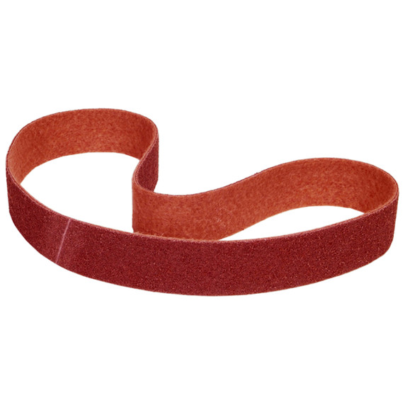 Norton 66261189669 2x60" Bear-Tex Rapid Prep Aluminum Oxide Non-Woven Narrow Benchstand Belt, Medium Grit, Maroon, 8 pack