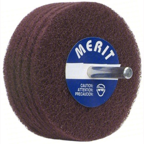 Norton 8834131571 5x1/2x1/4 In. Merit Deburring & Finishing Non-Woven Spindle-Mounted Wheel, Fine Grit, 5 Ply, 10 pack