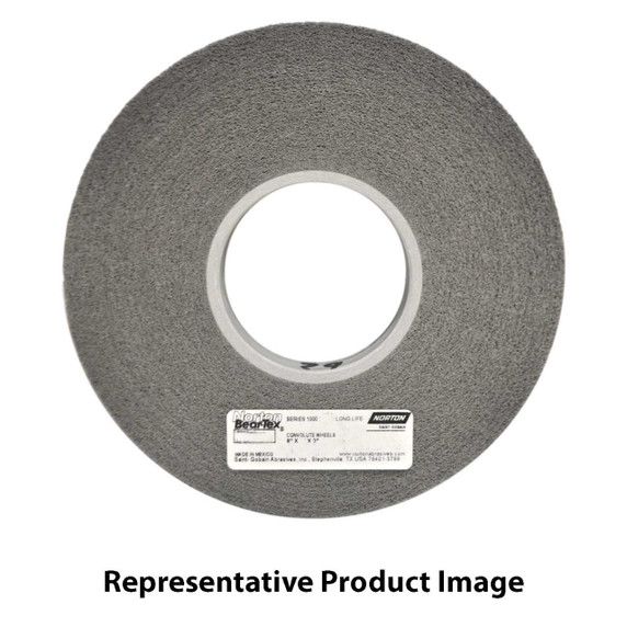 Norton 66261055233 8x2x3 In. Bear-Tex Series 1000 Silicon Carbide Fine Grit Non-Woven Convolute Wheels, Density 7, 2 pack