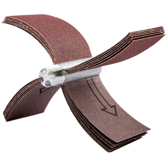 Norton 8834154121 4-1/2x1-1/2 In. Merit AO Plain Flap Fine Grit Bore Polishers B-420 for 2-1/2 In. to 3 In. Interior Diameter, 180 Grit, 10 pack