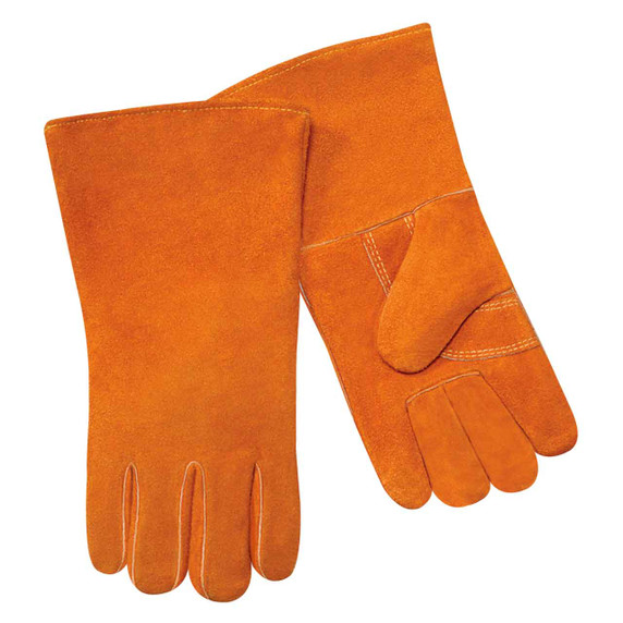 Steiner 02109 Economy Shoulder Split Cowhide Stick Welding Gloves, Cotton Lined, Polyester Sewn, 14", Large