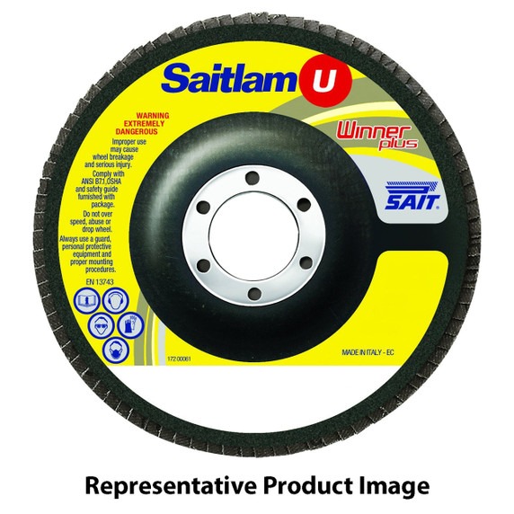 United Abrasives SAIT 73404 4x5/8 Saitlam U Winner Plus Type 29 General Purpose Zirconium Flap Discs 120 Grit, 10 pack