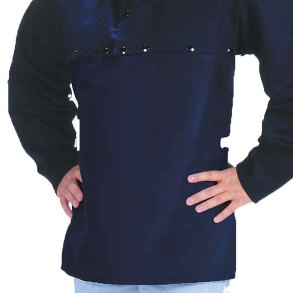 Tillman 6120B 20" 9 oz. Navy Flame Resistant Cotton Bib, 4X-Large