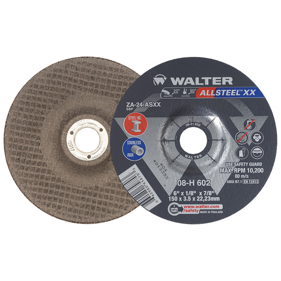 Walter 08H602 6x1/8x7/8 Allsteel XX High Performance Grinding Wheels Type 27, 25 pack