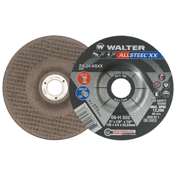 Walter 08H502 5x1/8x7/8 Allsteel XX High Performance Grinding Wheels Type 27, 25 pack