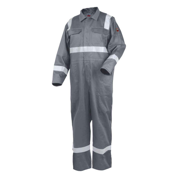 Black Stallion CF2216-GY Deluxe FR Cotton Coverall with 2" Reflective Tape, Gray, 4X-Large