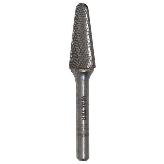 Walter 01V032 1/2x1-1/8 High Performance Double Cut Tungsten Carbide Burr Type SL-4 Cone