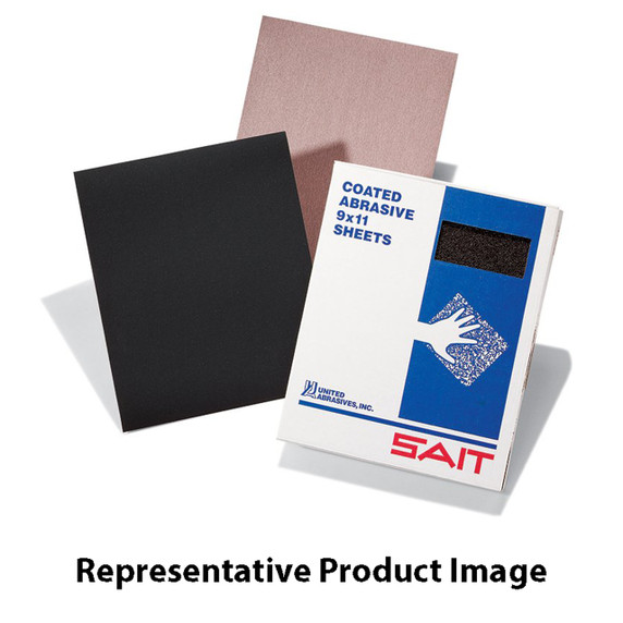 United Abrasives SAIT 84230 Blue Line 9x11 3S Stearate Aluminum Oxide Paper Hand Sanding Sheets 80C Grit, 100 pack