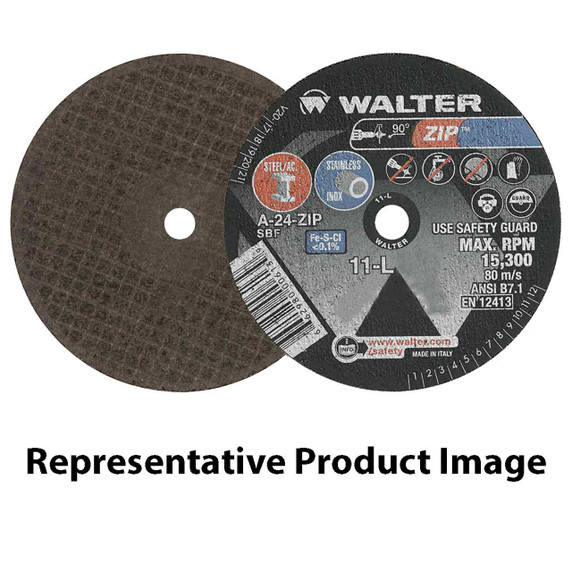 Walter 11L433 4x1/4x3/8 ZIP Steel and Stainless Contaminant Free Cut-Off Wheels Type 1 Grit A24, 25 pack