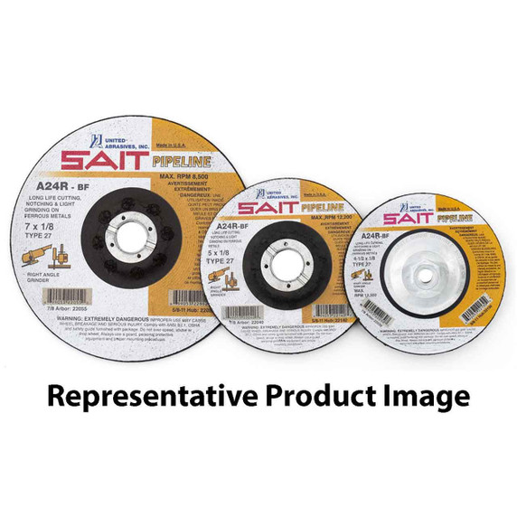 United Abrasives SAIT 22015 4x1/8x5/8 A24R Pipeline General Purpose Cutting Grinding Wheels, 25 pack