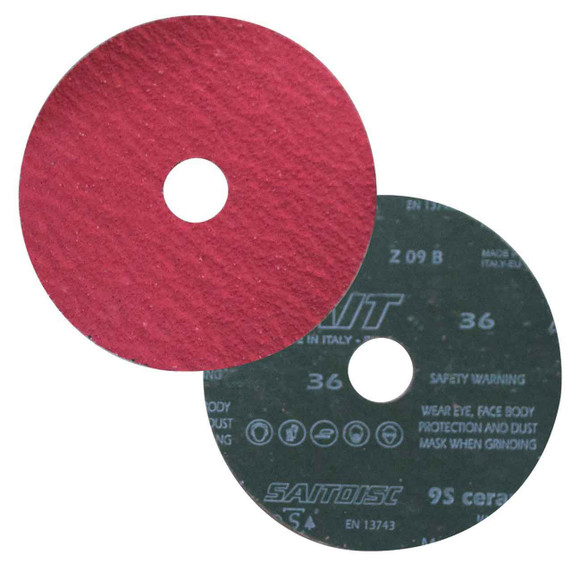 United Abrasives SAIT 51343 4-1/2x7/8 Bulk 9S Ceramic with Grinding Aid Fiber Discs 36 Grit, 100 pack