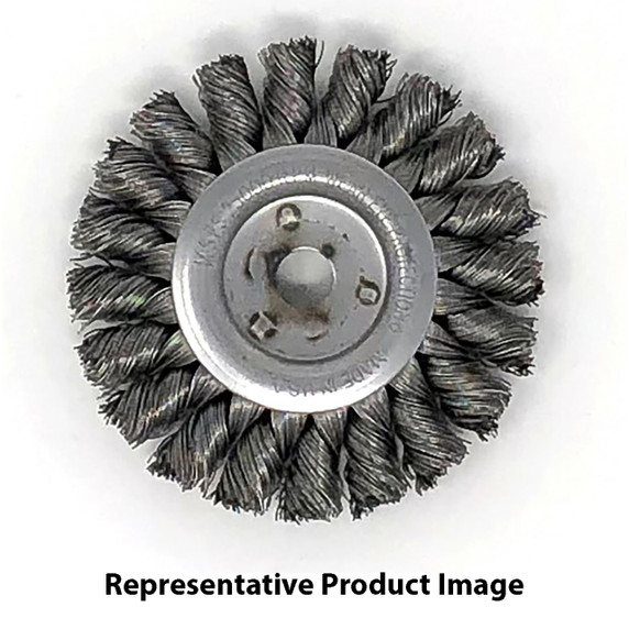 United Abrasives SAIT 06378 4x.014x1/2 Blue Line Carbon Steel Wire Wheel Non-Threaded Regular Twist Knot