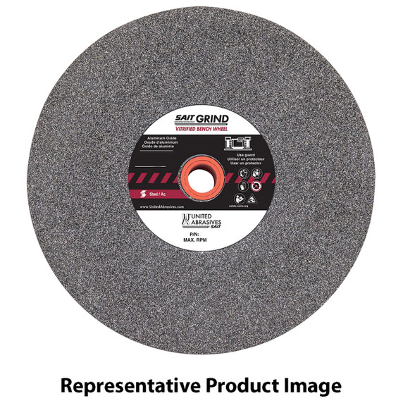 United Abrasives SAIT 28011 7x3/4x1 A60X Aluminum Oxide General Purpose Bench Grinding Wheel