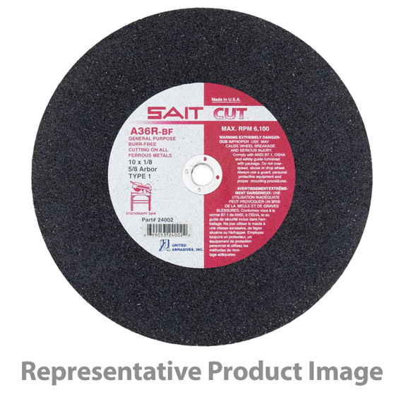 United Abrasives SAIT 24082 18X3/16X1 A36R Burr-Free Stationary Saw Cutting Wheel, 5 pack