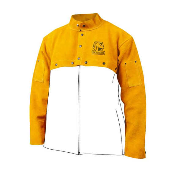 Black Stallion JL1525-TNLRG CORE Split Cowhide Cape Sleeves, Large