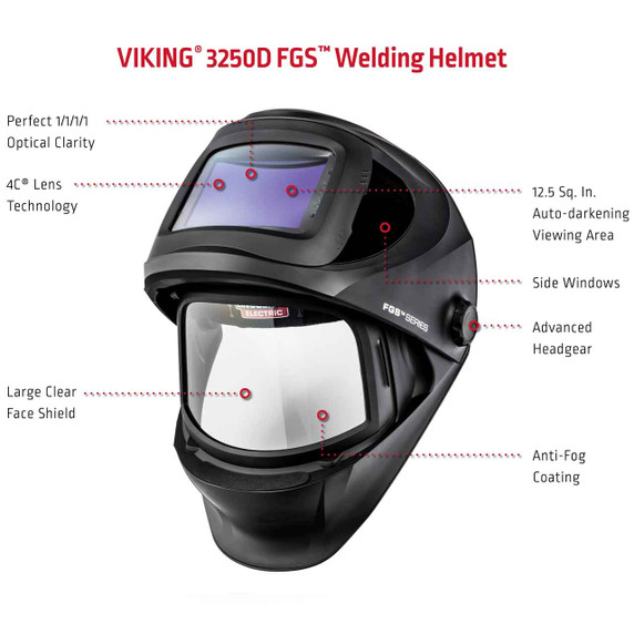 Lincoln Electric K3540-3 Viking 3250D FGS Series Auto Darkening Welding Helmet