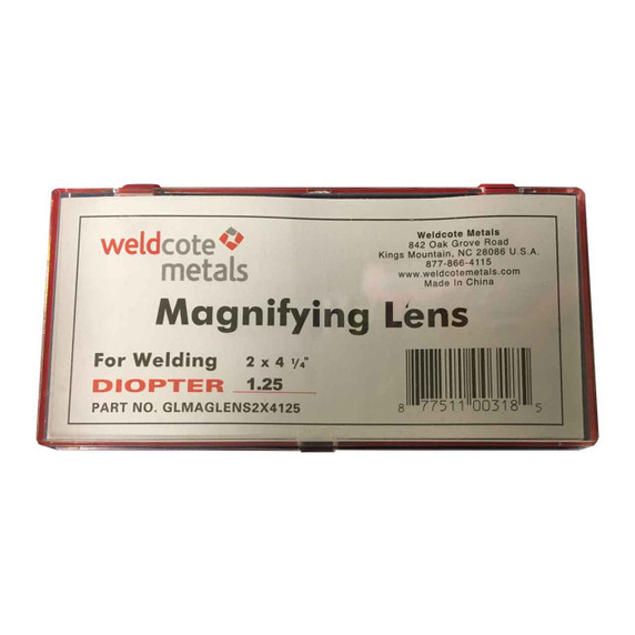 Weldcote Metals 1.25 Glass Magnifying Lens 2 x 4-1/4"
