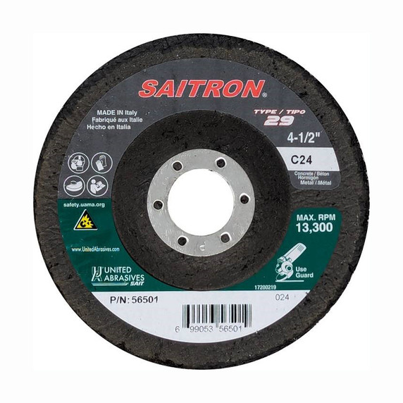 United Abrasives-SAIT 56530 Saitron® Silicon Carbide  (Type 29) 7" x 7/8", 16 Grit, 10 Pack