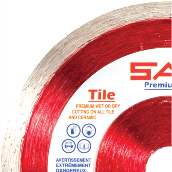 United Abrasives-SAIT 48721 4-1/2x.060x7/8 Continuous Rim Diamond Blade, Small Diameter for Angle Grinder, Thin Precise Tile Cutting