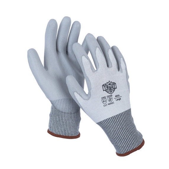 Trust Protection 4032XL 13 Gauge Polyurethane  A3 Coated Glove, X-Large, 12 Pack