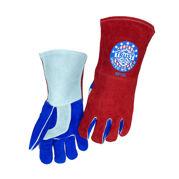 Trust Protection 2012L United We Weld Split Cowhide Foam Lined Stick Welders Gloves, Large