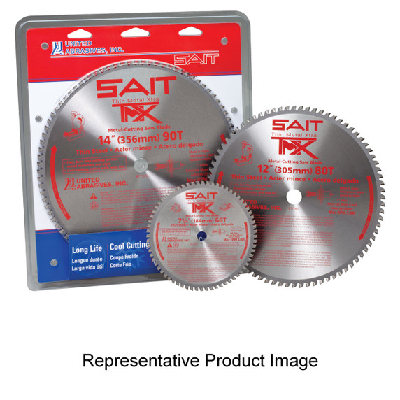 United Abrasives-SAIT 77931 7-1/4x5/8 TMX (Thin Metal Extra) Metal Cutting Carbide Blade, Diamond Arbor