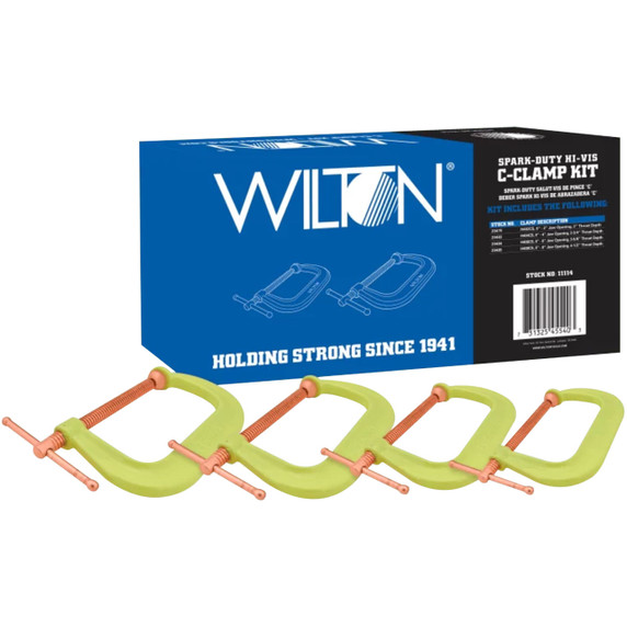 Wilton 9-11114 4-Piece Hi-Vis Spark Duty C-Clamp Kit