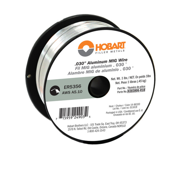 Hobart H383806-R18 ER5356 Aluminum Wire .030 - 1 Lb. Spool