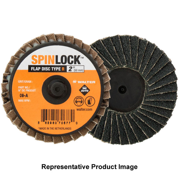 Walter 09A212 2" SPINLOCK Flap Disc for Quick Die Grinder Blending Finishing 120 Grit Extra Fine, 10 pack
