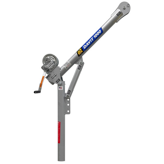 OZ OZ1000DAV Steel Davit Crane 1000 with Carbon Steel Brake Winch, Load Capacity 1000 lbs