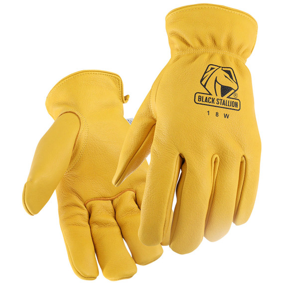 Black Stallion 18W Premium Grain Deerskin Winter Drivers Glove, X-Large